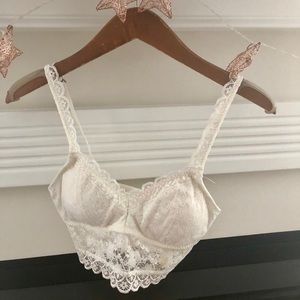 Hollister padded lace white bralette